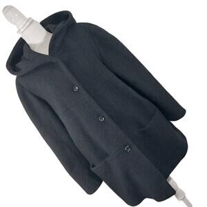 LIZ CLAIBORNE! LUXE 100% PURE BOILED WOOL HOODED SWING STYLE COAT! SZ 16